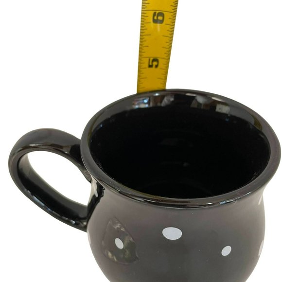 Temptations by tara Coffee & Tea Mug Cup Black Polka Dot 16oz Size 4.5"L x 4.9" - Picture 3 of 6